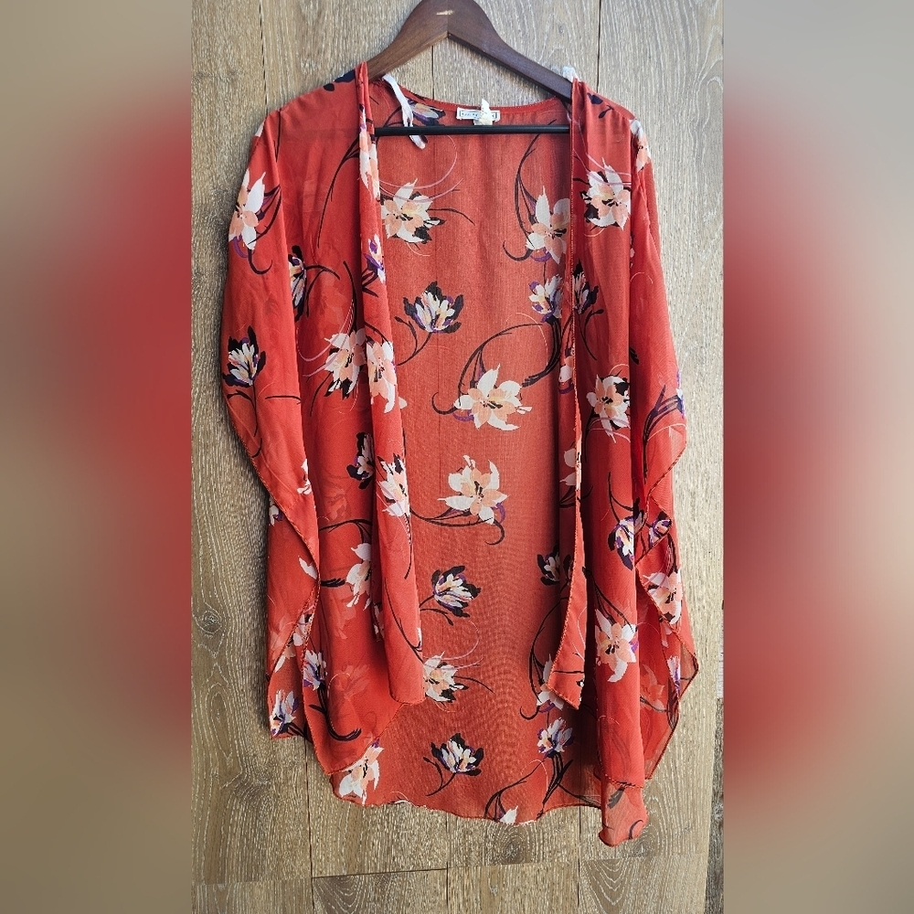 Emory Park Terracotta Floral Kimono